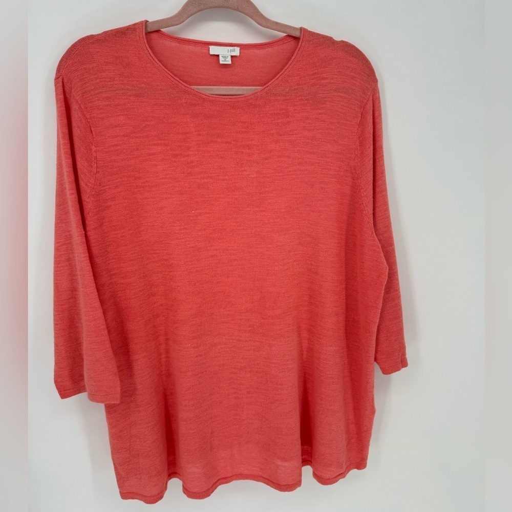 J. Jill Coral Red Lightweight Knit Tunic